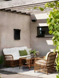 Brafab Anemon Bank 3-zits, Naturel/Wit -Tuin Verkoop brafab anemon 3 seater sofa with cushion 1