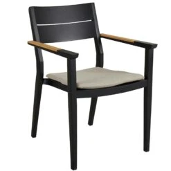 Brafab Chios Fauteuil Met Kussen, Zwart