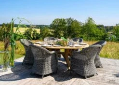 Brafab Circus Eettafel Teak, Ø150x73 Cm -Tuin Verkoop brafab circus eettafel teak 6