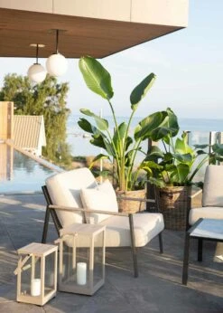 Brafab Lyra Fauteuil, Zwart/Zand -Tuin Verkoop brafab lyra armchair black with cushion 4