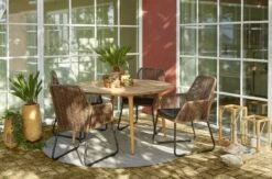 Brafab Midway Dining Chair With Pad, Nature -Tuin Verkoop brafab midway with black seat cushion nature 10