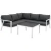 Brafab Rana Loungeset Laag 5 Zitplaatsen, Wit/Antraciet -Tuin Verkoop brafab rana corner group low black 4