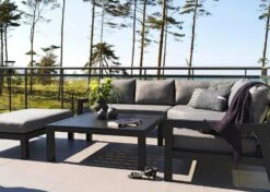 Brafab Stettler Hoekbank 5-zits, Zwart/Grijs -Tuin Verkoop brafab stettler hoekbank 5 zits zwart grijs 1