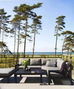 Brafab Stettler Modulaire Bank Eindstuk Rechts, Zwart/Grijs -Tuin Verkoop brafab stettler modulaire bank eindstuk rechts zwart grijs 4