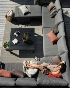 Brafab Stettler Modulaire Bank Hoekstuk, Zwart/Grijs -Tuin Verkoop brafab stettler modulaire bank hoekstuk zwart grijs 1