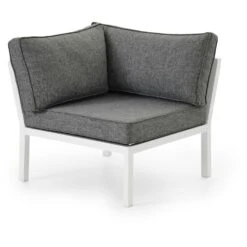 Brafab Weldon Hoekbank 5-zits, Wit/Grijs -Tuin Verkoop brafab weldon corner sofa inc seat cushions 23