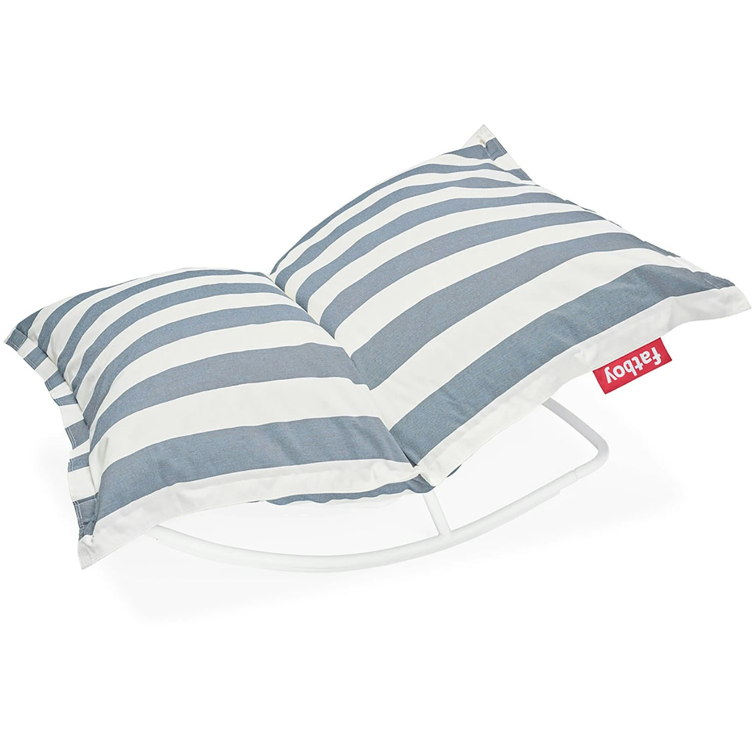Fatboy Rock 'n Roll Rocking Chair Lightgrey With Bean Bag, Stripe Ocean Blue 3 Fatboy Rock 'n Roll Rocking Chair Lightgrey With Bean Bag, Stripe Ocean Blue