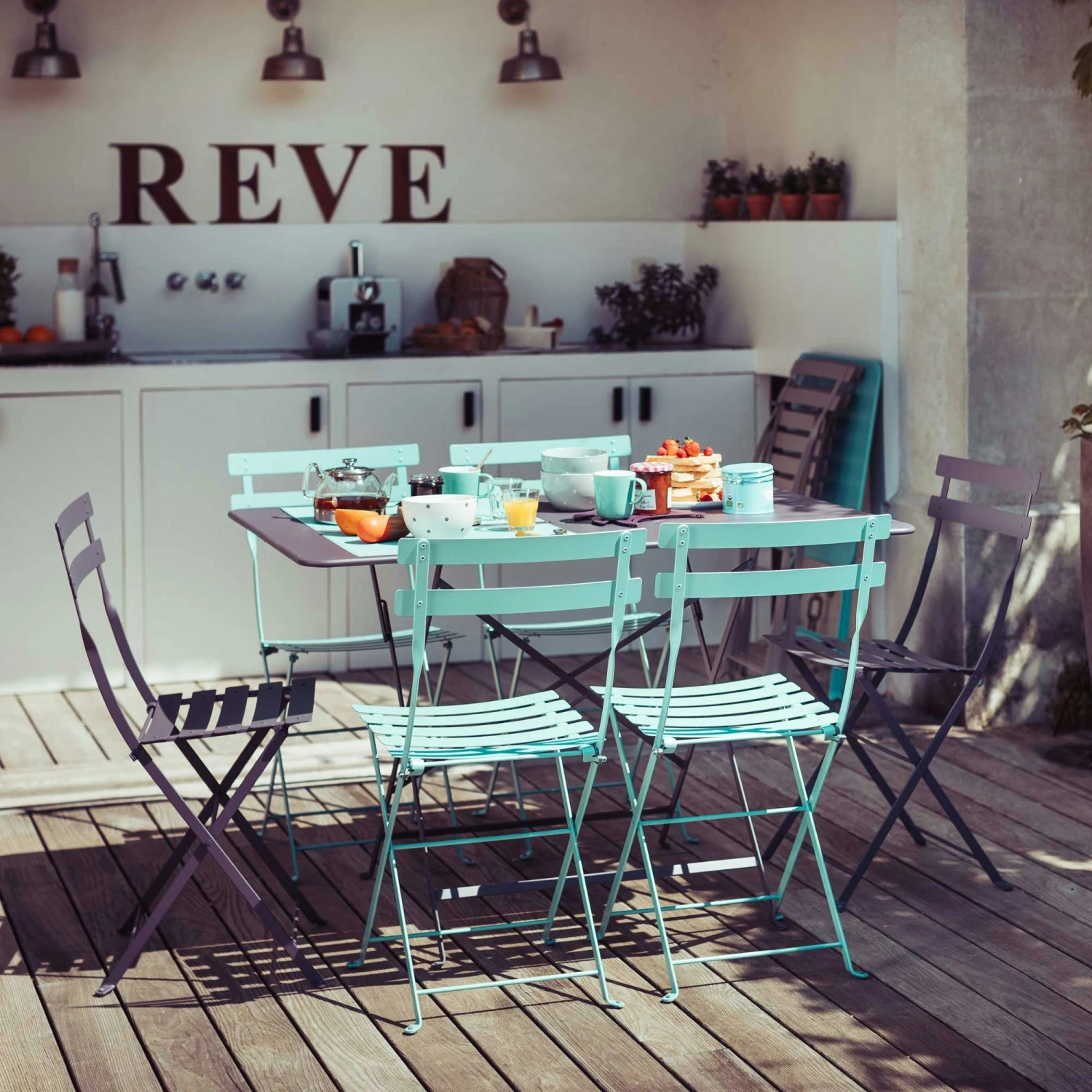 Bistro Metal Chair, Storm Grey 5 Bistro Metal Chair, Storm Grey - Afbeelding 3