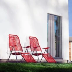FIAM Spaghetti Ligbed, Rood -Tuin Verkoop fiam spaghetti sun lounger 45
