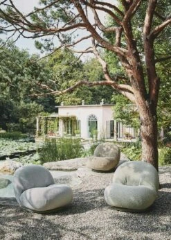 Gubi Pacha Outdoor Loungestoel, Dedar Chevron Outdoor Fr 008, Mosgroene Voet -Tuin Verkoop gubi pacha outdoor loungestoel 12