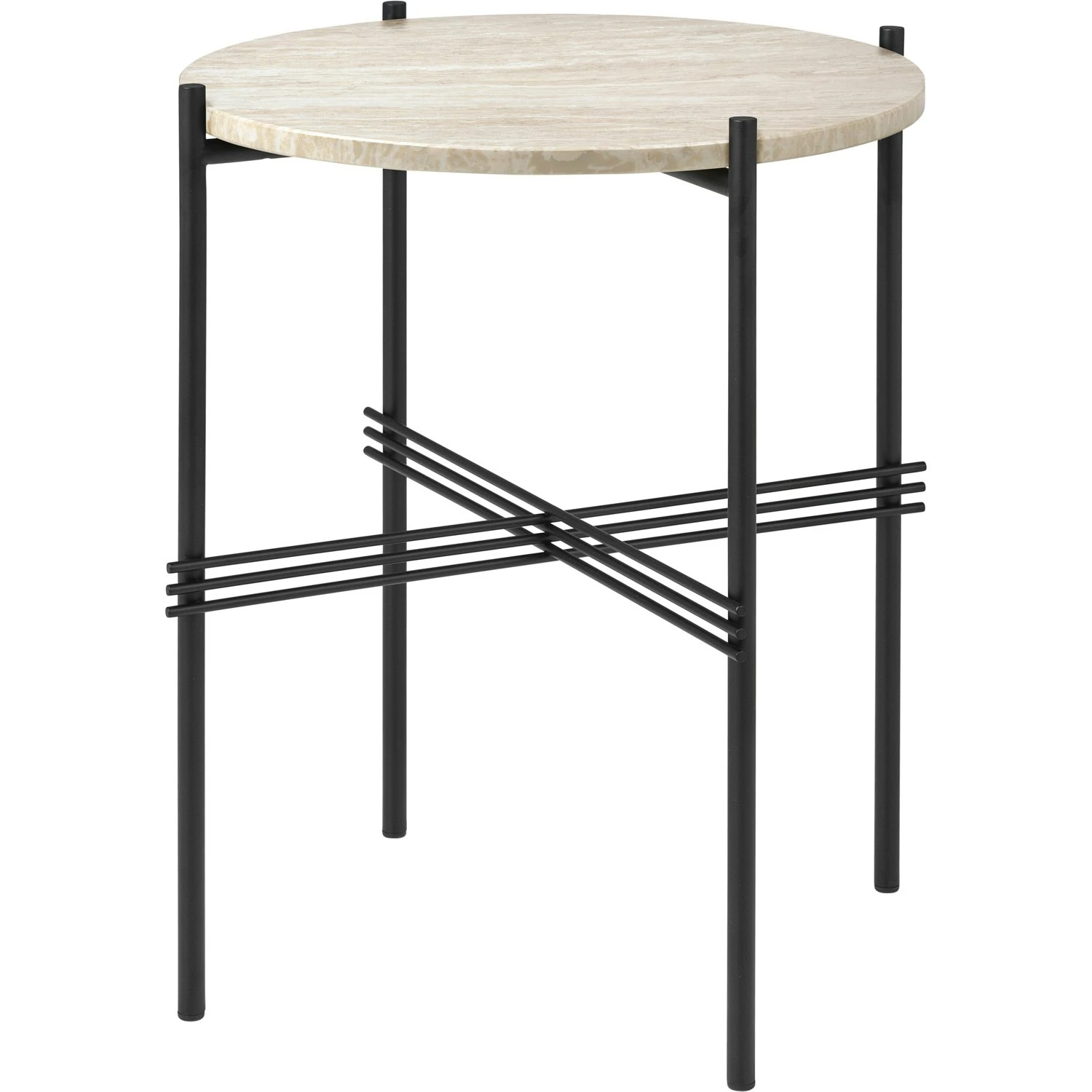Gubi TS Outdoor Bijzettafel Ø40x51 Cm, Zwart/Wit Travertijn 3 Gubi TS Outdoor Bijzettafel Ø40x51 Cm, Zwart/Wit Travertijn