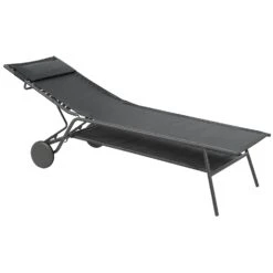 Lafuma Miami Batyline® Duo Hoog Ligbed, Obsidian -Tuin Verkoop lafuma sunbed miami high duo galet titane 20